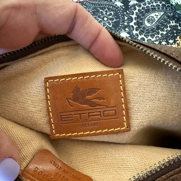 Etro Milano Paisley Cosmetic Pouch Clutch, Vintage, Coated Canvas, EUC - Picture 11 of 11